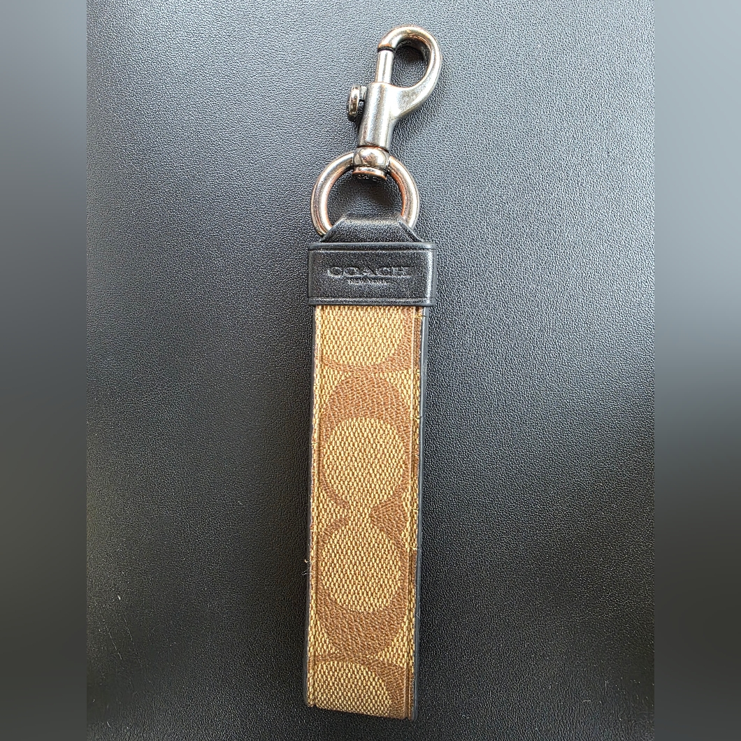 Coach Signature Brown Key Holder
